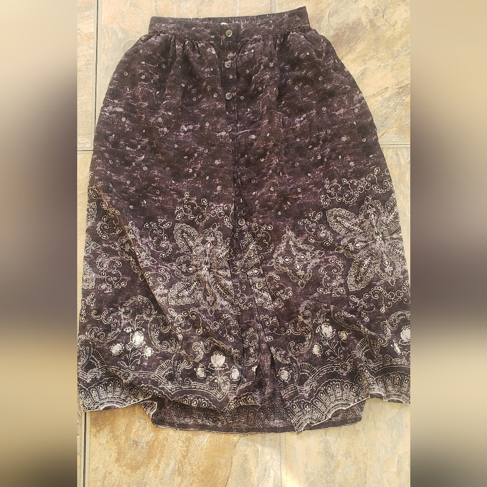 Womens American Eagle Long Button Down Skirt